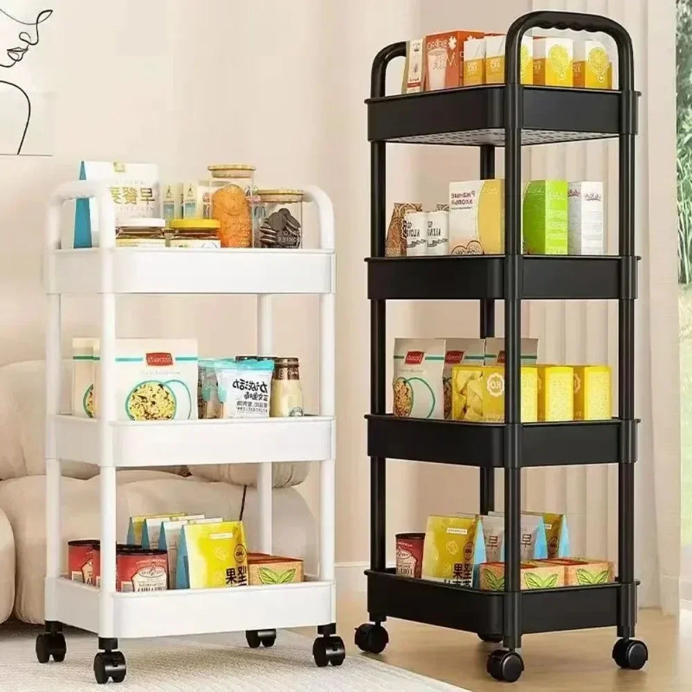 Kitchen and Bathroom Multi-Layer Trolley Rack