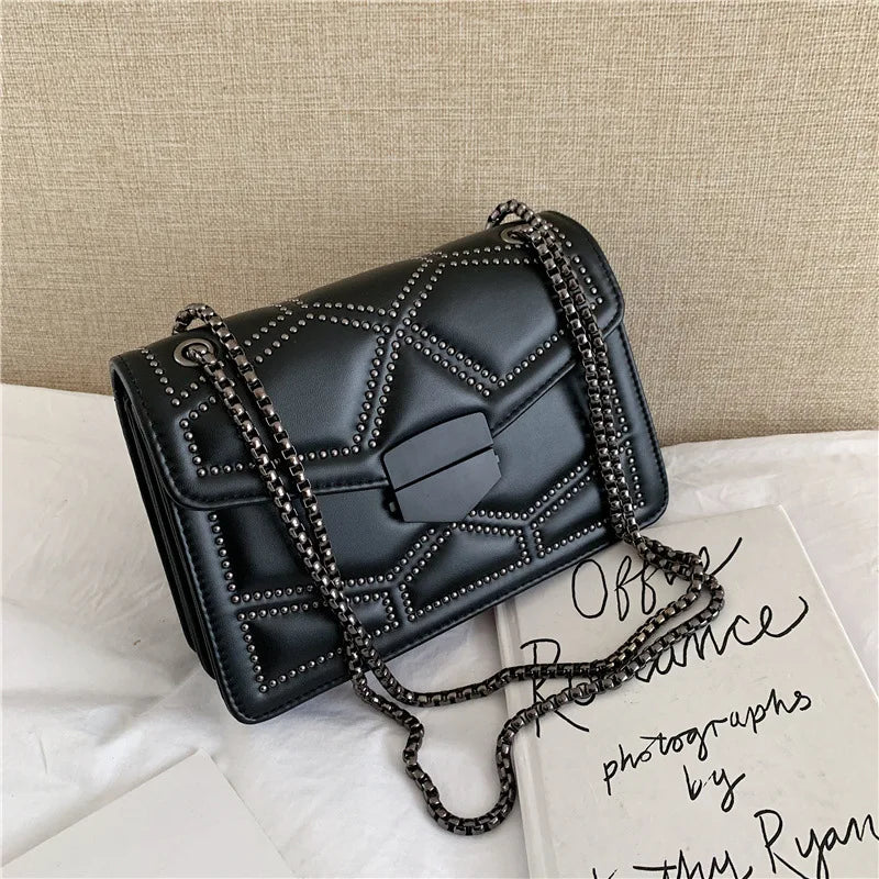 Classic Rivet Chain Shoulder Bag