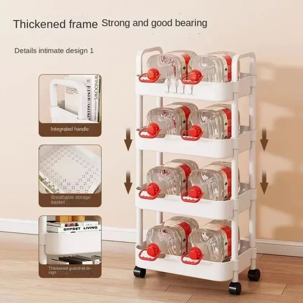 Kitchen and Bathroom Multi-Layer Trolley Rack