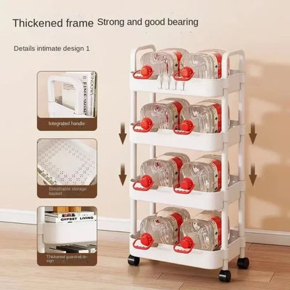 Kitchen and Bathroom Multi-Layer Trolley Rack