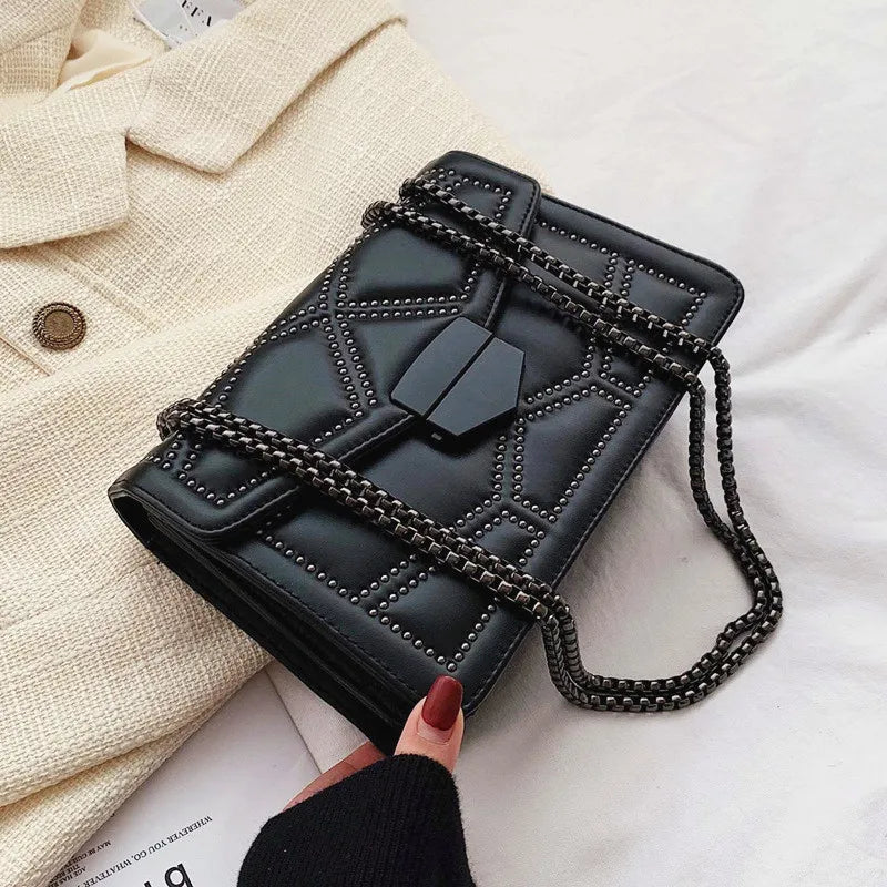 Classic Rivet Chain Shoulder Bag